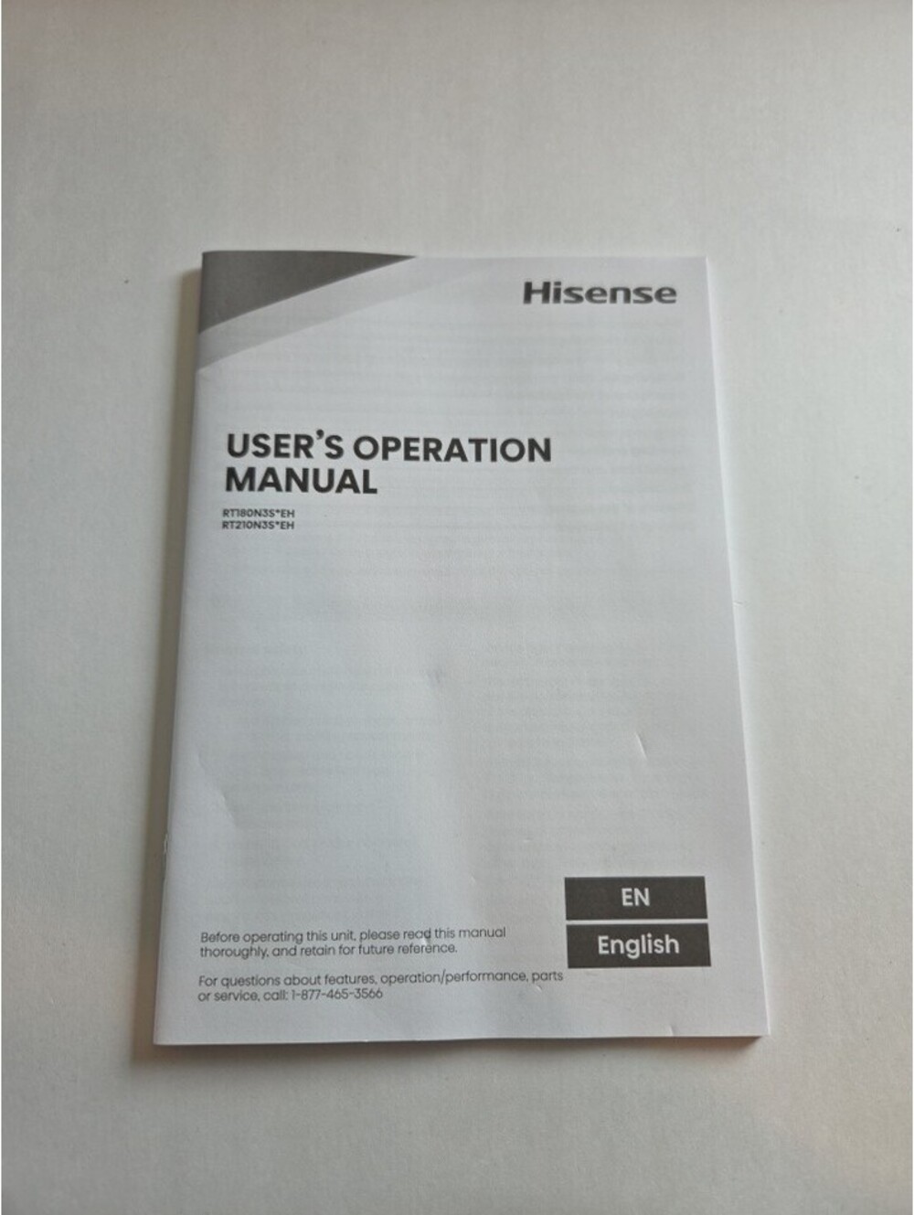 Hisense Users Manual For rt180n3s*eh And Rt210n3s*eh